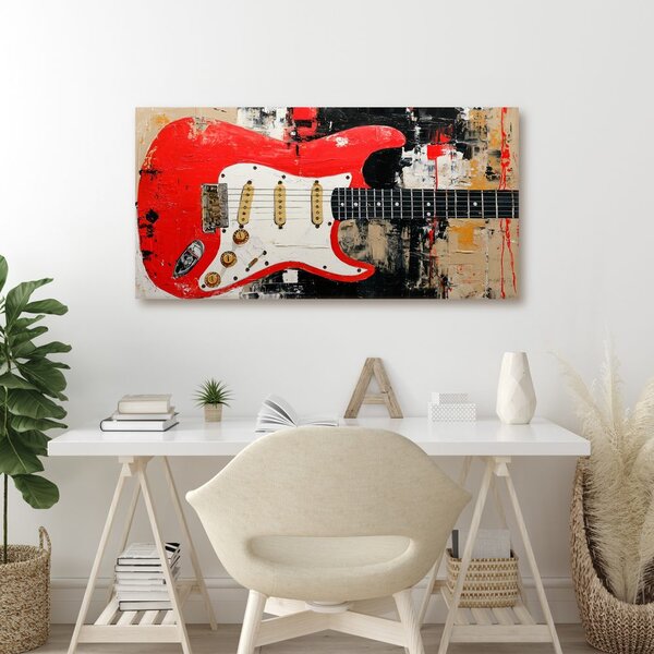 Obraz červená elektrická gitara