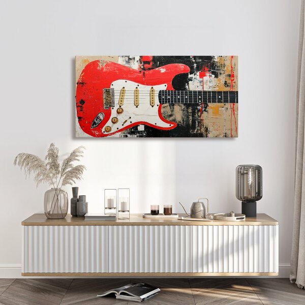 Obraz červená elektrická gitara