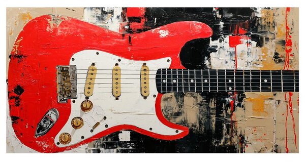 Obraz červená elektrická gitara