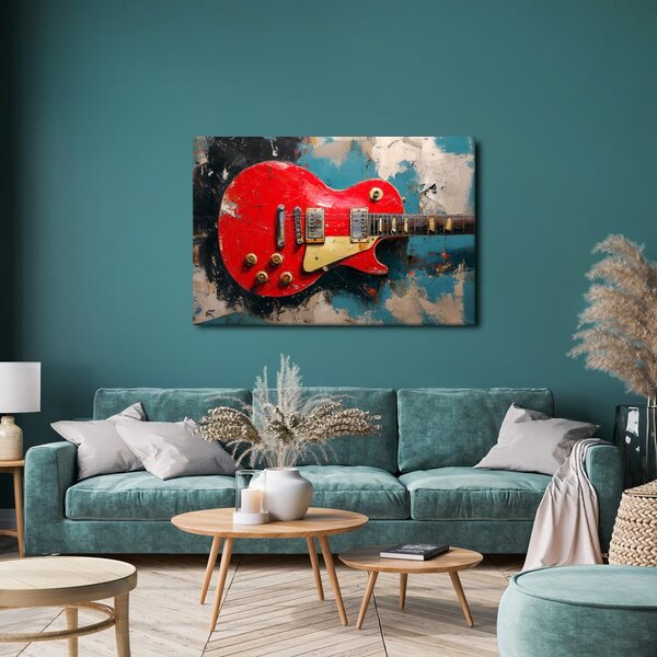 Obraz červená elektrická gitara