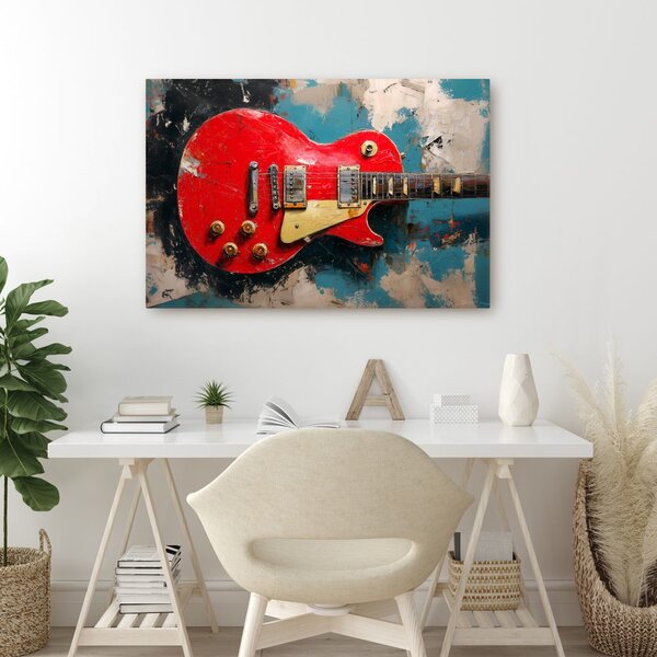Obraz červená elektrická gitara