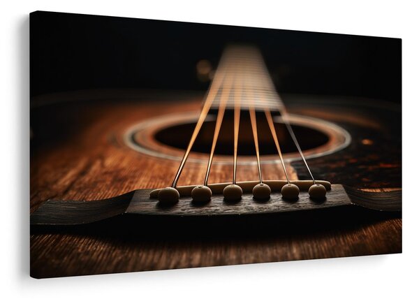 Obraz akustická gitara v detaile