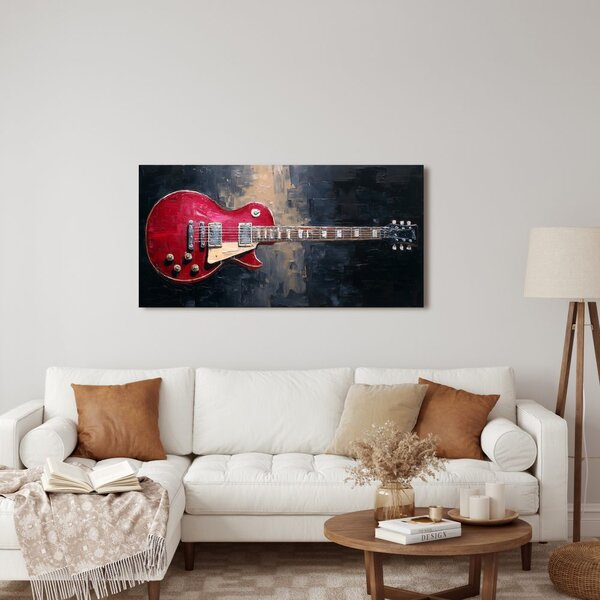Obraz červená elektrická gitara