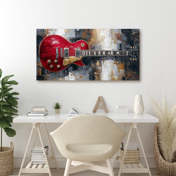 Obraz červená elektrická gitara
