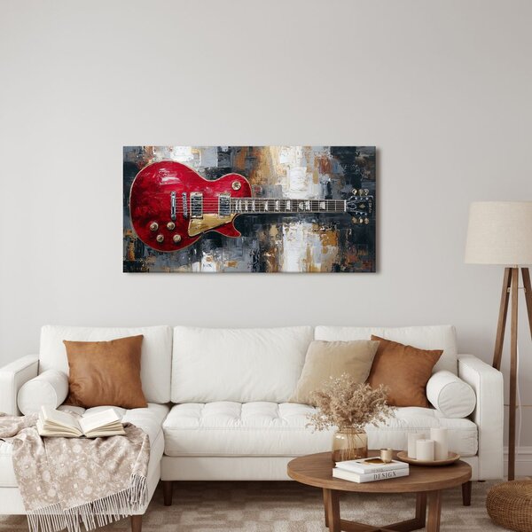 Obraz červená elektrická gitara