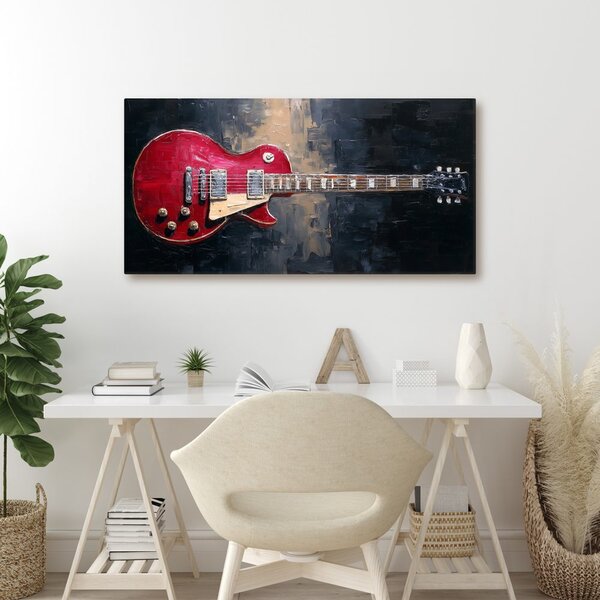 Obraz červená elektrická gitara