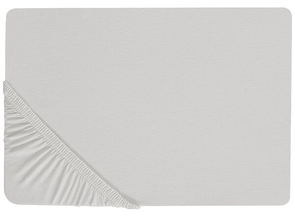 Napínacie prestieradlo svetlosivé bavlnené 140 x 200 cm elastické okraje klasická posteľná plachta textílie do spálne