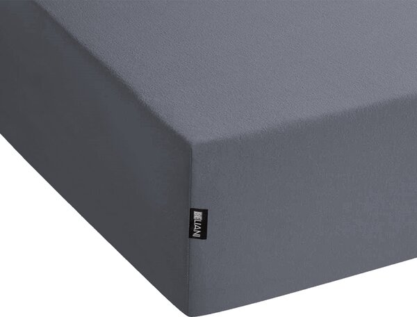 Napínacie prestieradlo tmavosivé bavlnené 140 x 200 cm elastické okraje klasická posteľná plachta textílie do spálne