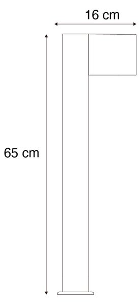 Vonkajšia lampa hliníková s potlačou dreva so zemným hrotom a káblovou priechodkou 65 cm IP44 - Baleno