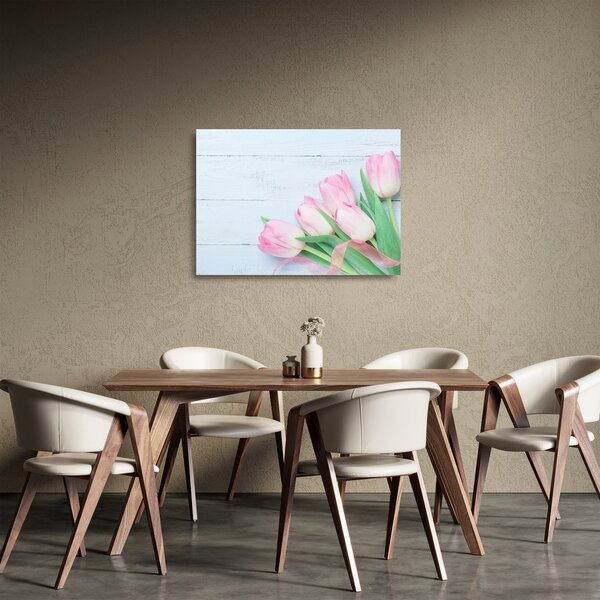 Sklenený obraz - Kytica tulipánov (70x50 cm)