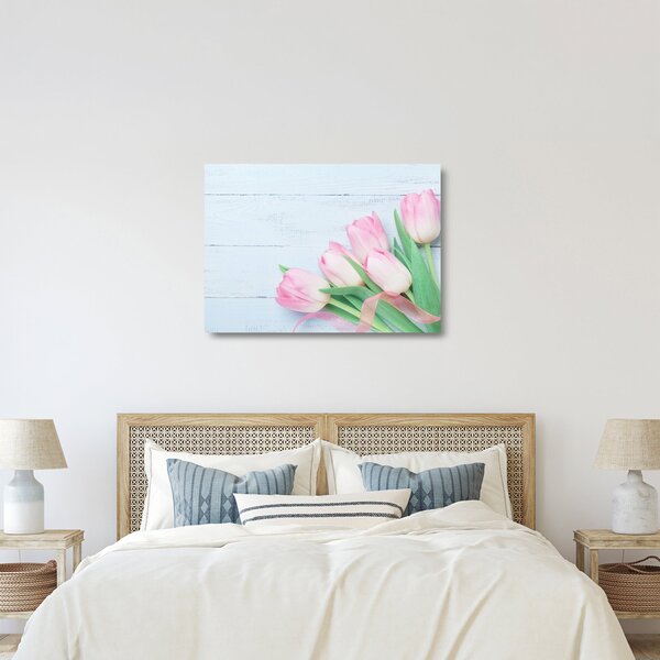 Sklenený obraz - Kytica tulipánov (70x50 cm)