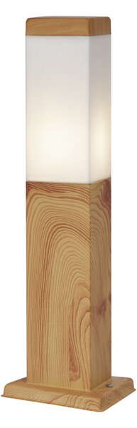 Moderná vonkajšia stojaca lampa oceľová s drevenou potlačou 45cm IP44 - Malois