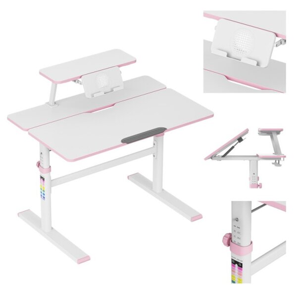 Detský rastúci písací stôl Mark Adler Study 3.7 Pink