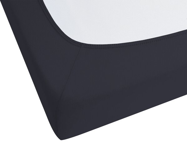 Napínacie prestieradlo čierne bavlnené 90 x 200 cm elastické okraje klasická posteľná plachta textílie do spálne