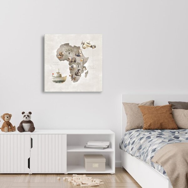 Obraz africké zvieratá na mape
