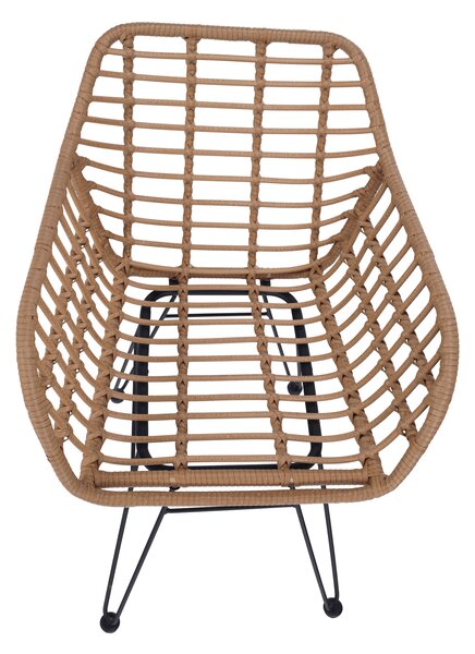 KONDELA Záhradný 3-dielny set, prírodná/čierna, VALIN