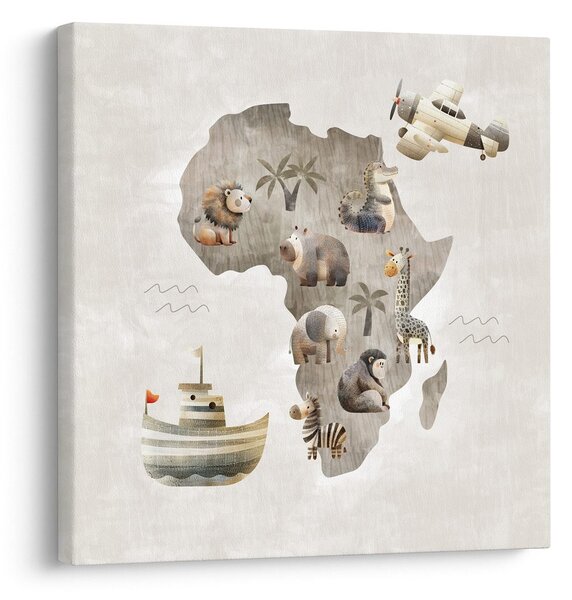 Obraz africké zvieratá na mape
