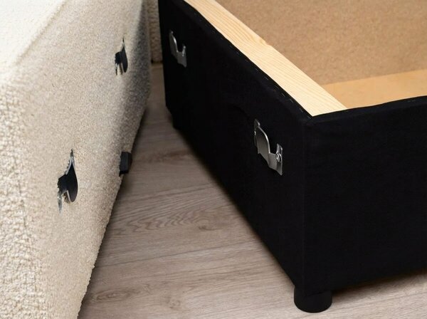 Rozkladacia sedacia súprava do U SMART BOUCLE 303x143 cm, krémová