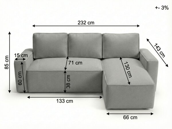 Rozkladacia obojstranná sedacia súprava do L SMART BOUCLE 232x143 cm, tmavozelená
