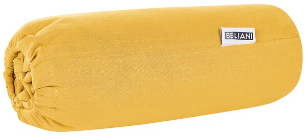 Napínacie prestieradlo horčicová žltá bavlnené 90 x 200 cm elastické okraje klasická posteľná plachta textílie do spálne