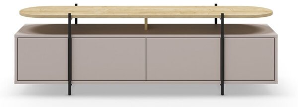 Sivo-béžový TV stolík v dekore duba 160x48 cm Hinoa – Marckeric