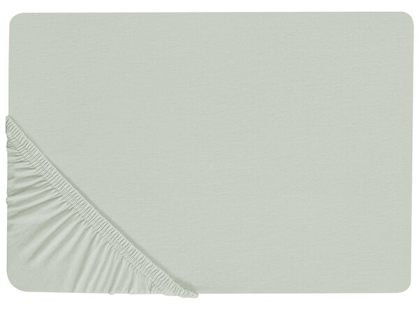 Napínacie prestieradlo svetlozelené bavlnené 90 x 200 cm elastické okraje klasická posteľná plachta textílie do spálne