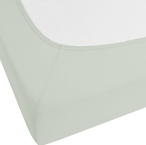 Napínacie prestieradlo svetlozelené bavlnené 90 x 200 cm elastické okraje klasická posteľná plachta textílie do spálne