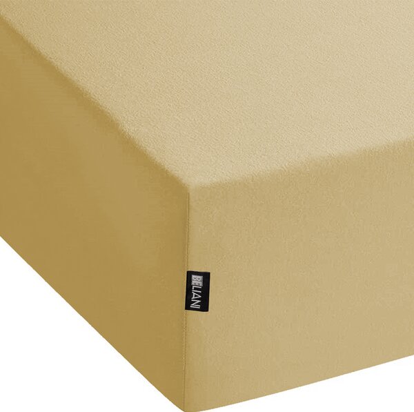 Napínacie prestieradlo olivovozelené bavlnené 140 x 200 cm elastické okraje klasická posteľná plachta textílie do spálne