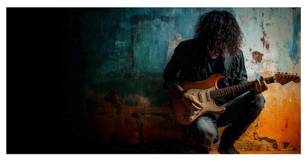 Obraz hudobník s elektrickou gitarou