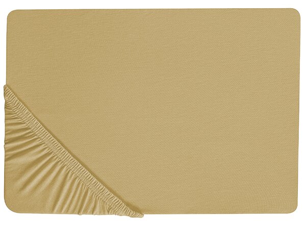 Napínacie prestieradlo olivovozelené bavlnené 140 x 200 cm elastické okraje klasická posteľná plachta textílie do spálne