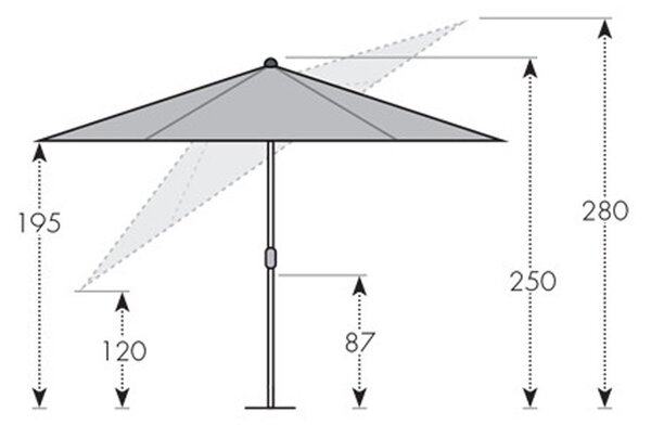 Doppler ACTIVE záhradný slnečník 300 cm antracit Doppler