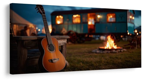 Obraz večerná pohoda pri karavane