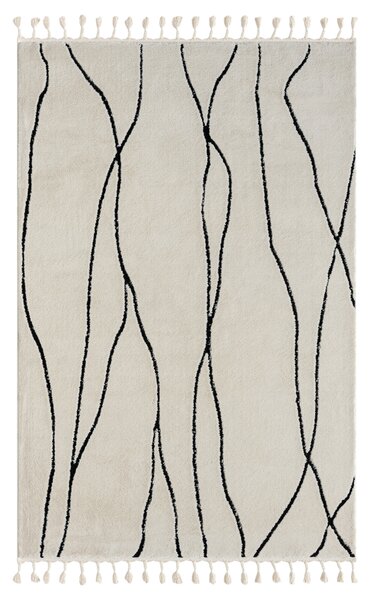 My Flair , Kusový koberec Moroccan Serenity weiß, 100x200, čiernobiela, obývacia izba