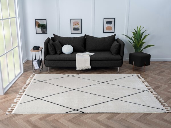My Flair , Kusový koberec Moroccan Charm weiß, 140x200, čiernobiela, obývacia izba