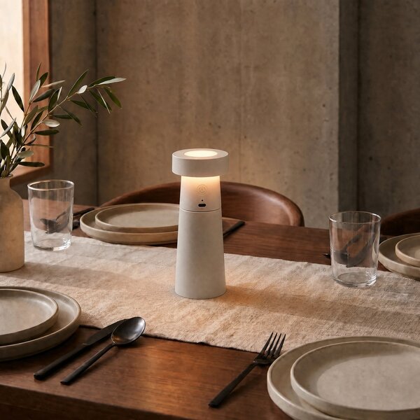 Stolové Lampa Lucande, Salt, Sivá, Jedáleň, Plast, Moderný