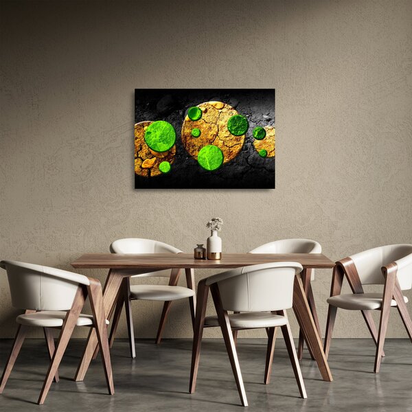 Sklenený obraz abstrakcie - Guľa (70x50 cm)