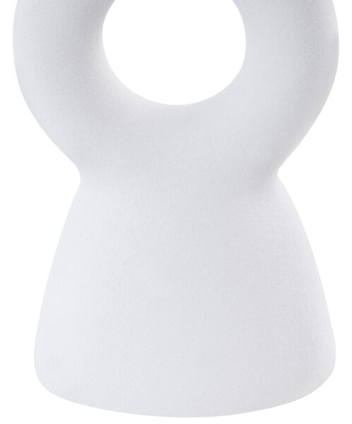 Svietnik biely keramický 17 cm zaoblený dizajn minimalistický boho štýl dekorácie doplnky