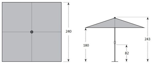 Doppler Gastro Magic Junior záhradný slnečník 240 x 240 cm béžový Doppler