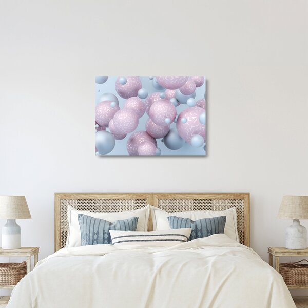 Abstraktný sklenený obraz - Pastelové guľa (70x50 cm)