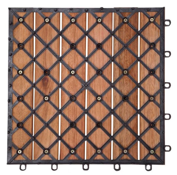 Drevené dlaždice eukalyptus – sada 11ks, 30×30 cm