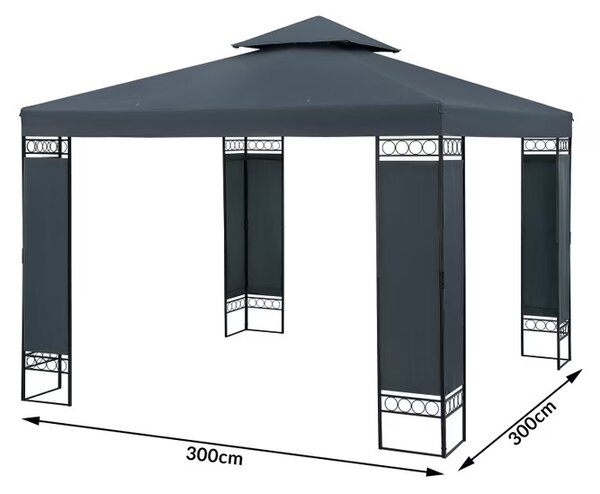 Záhradný altánok Lorca 3x3 m - antracit