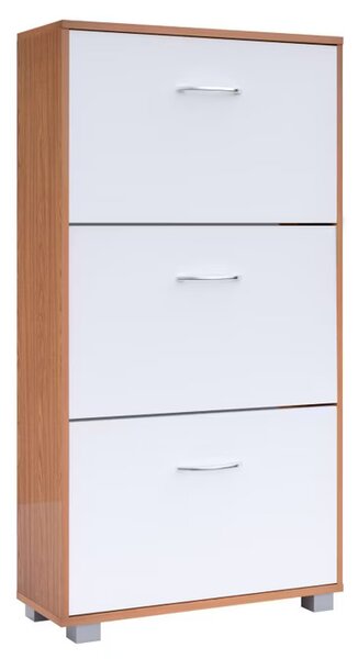 Skrinka na topánky 115x60x24 cm - buk/biela