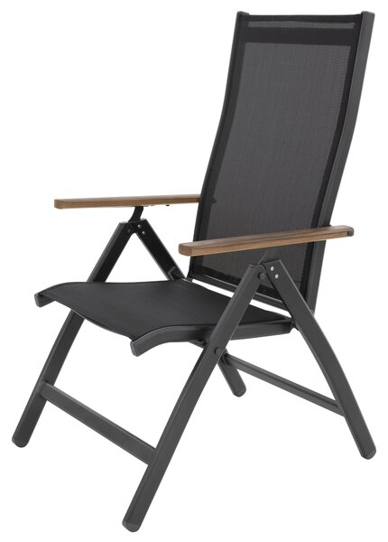 Doppler EXPERT antracit Wood Plus - záhradná hliníková sedacia súprava 4+2+1