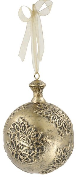 Mosadzná antik vianočná ozdoba gule Mossier - Ø 10*15 cm - Chic Antique