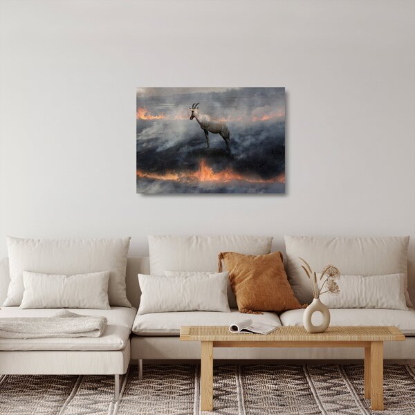 Sklenený obraz kamzíka v ohni (70x50 cm)