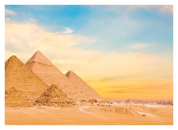 Sklenený obraz egyptských pyramíd (70x50 cm)