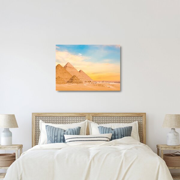 Sklenený obraz egyptských pyramíd (70x50 cm)