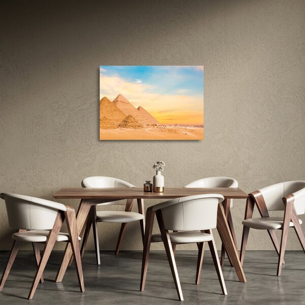 Sklenený obraz egyptských pyramíd (70x50 cm)