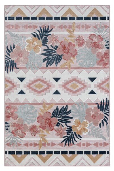 My Flair , Kusový koberec Flora II rosa – na von aj na doma, 80x150, viacfarebná, chodba / predsieň