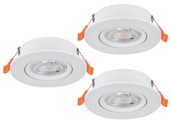 Eglo 902262 - SADA 3x LED zapustených bodových svietidiel BARRANCO LED/4,8W/230V biela